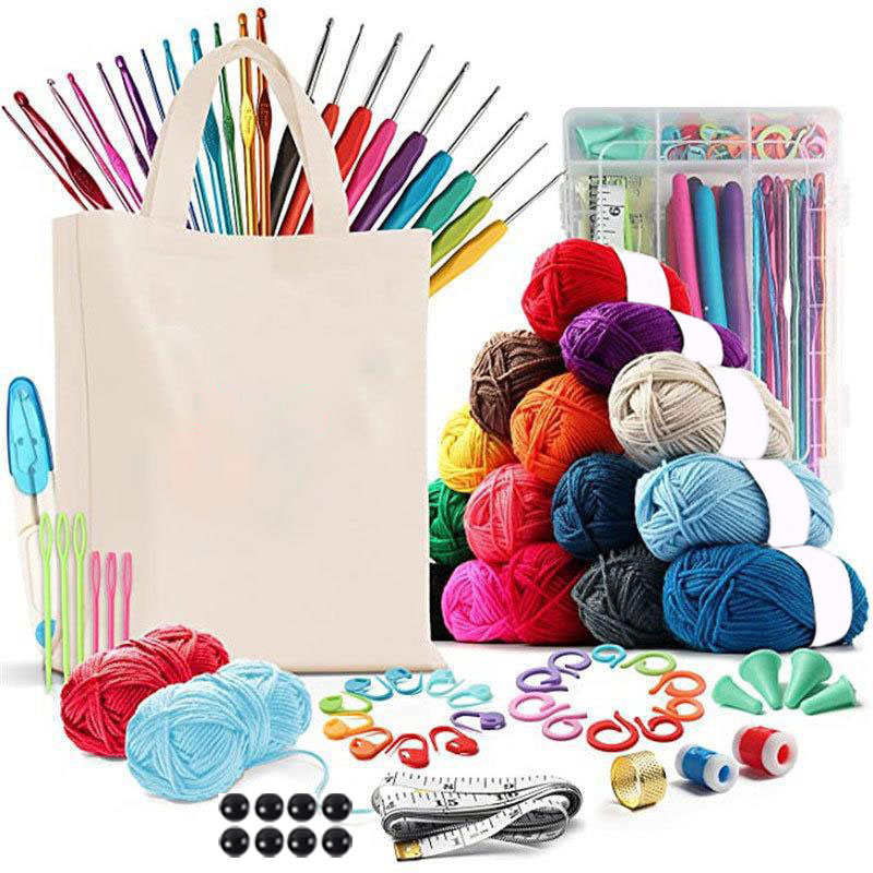 Crochet Hook Set - لوازم الحياكة والكروشيه، مجموعة كروشيه للمبتدئين،
