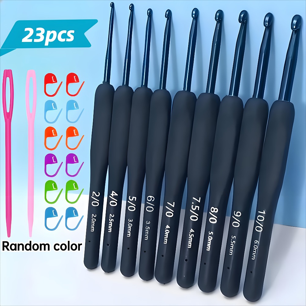 Crochet Hook Set - مجموعة من 23 قطعة من إبر