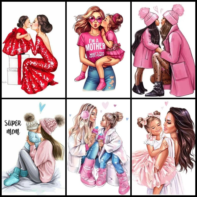Art Craft Mother'S Day - طقم رسم ماسي 5D ، فن