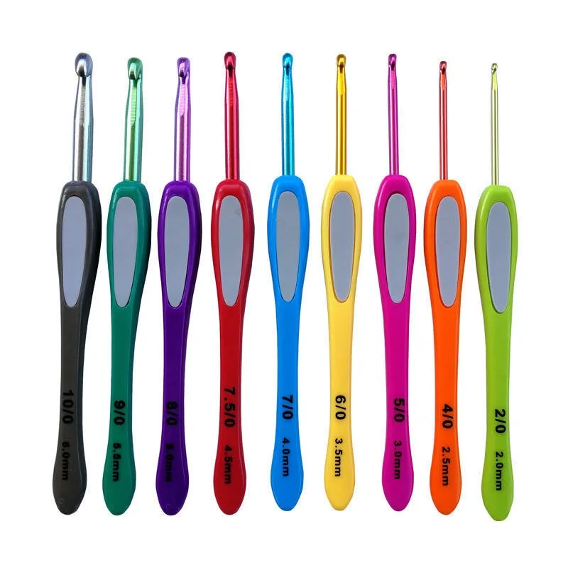 Crochet Hook Set - اللون لينة مقبض الكروشيه أداة مجموعة