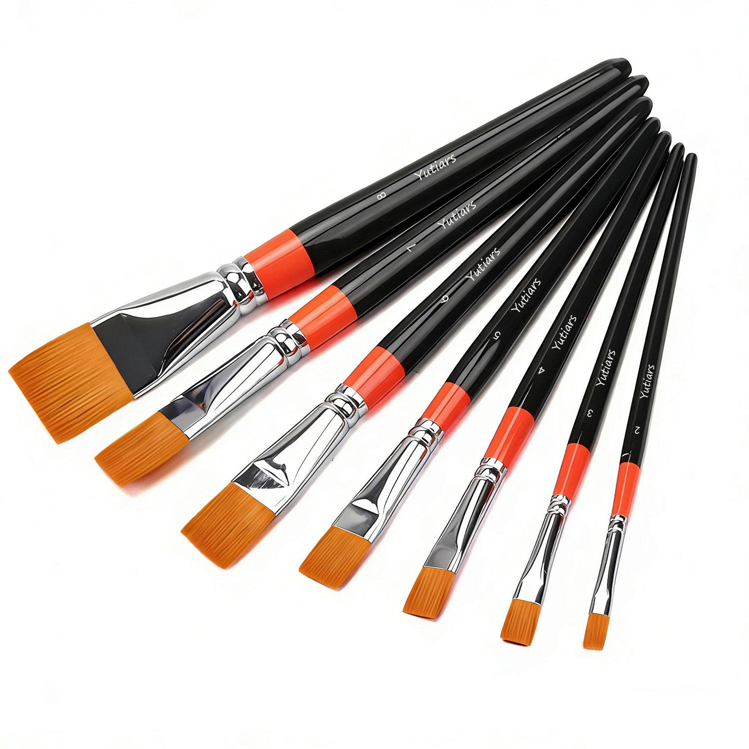 Gouache Paint Set - مجموعة من 8 فرش رسم مسطحة