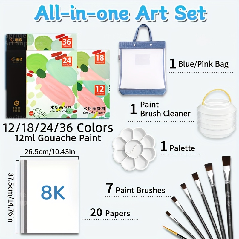 العودة إلى المدرسة 42/48/54/66 - مراجعة Gouache Paint Set وسعره