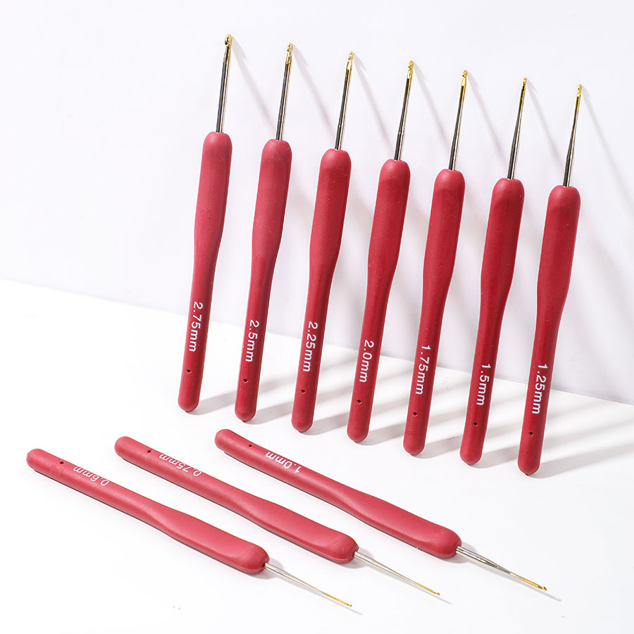 10 قطعة مجموعة الكروشيه الأحمر - مراجعة Crochet Hook Set وسعره