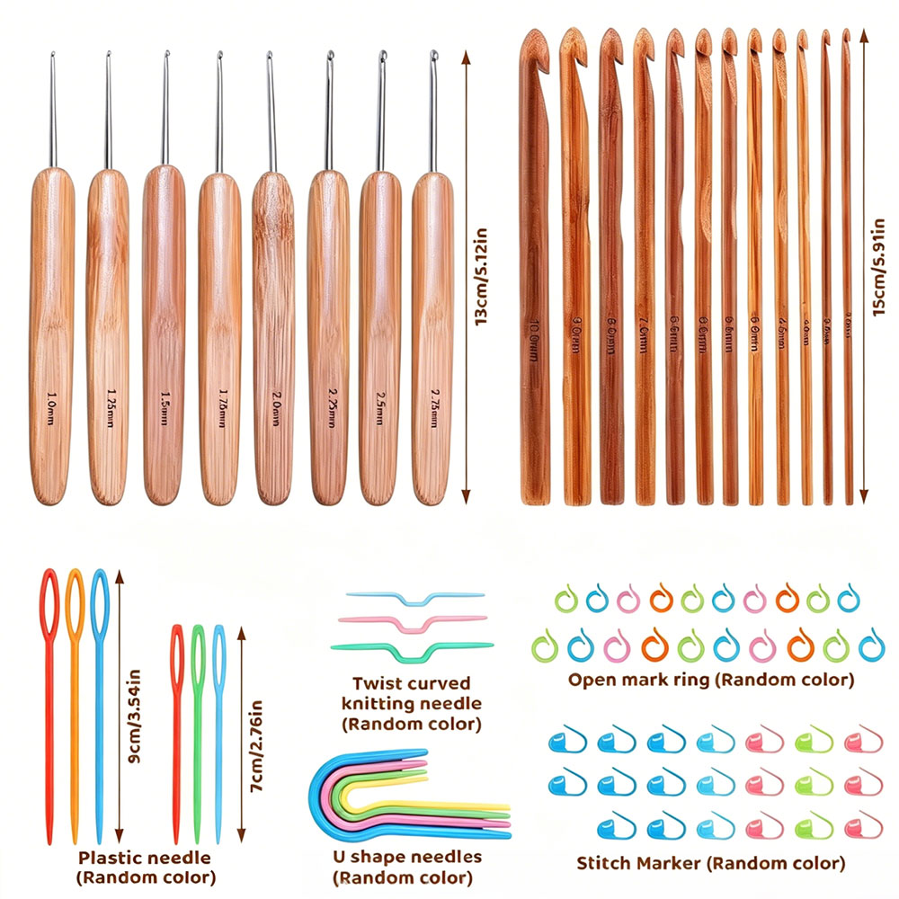 مجموعة من 74 قطعة من إبر الكرو - مراجعة Crochet Hook Set وسعره