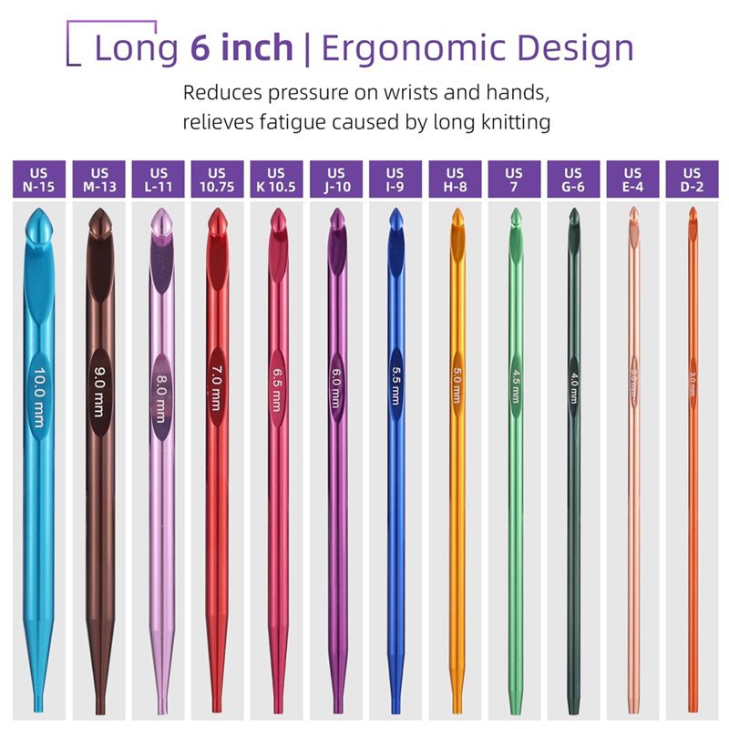 مجموعة خطافات كروشيه AT21 مزود - مراجعة Crochet Hook Set وسعره