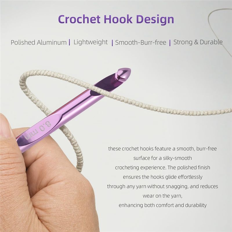 مجموعة خطافات كروشيه AT21 مزود - مراجعة Crochet Hook Set وسعره