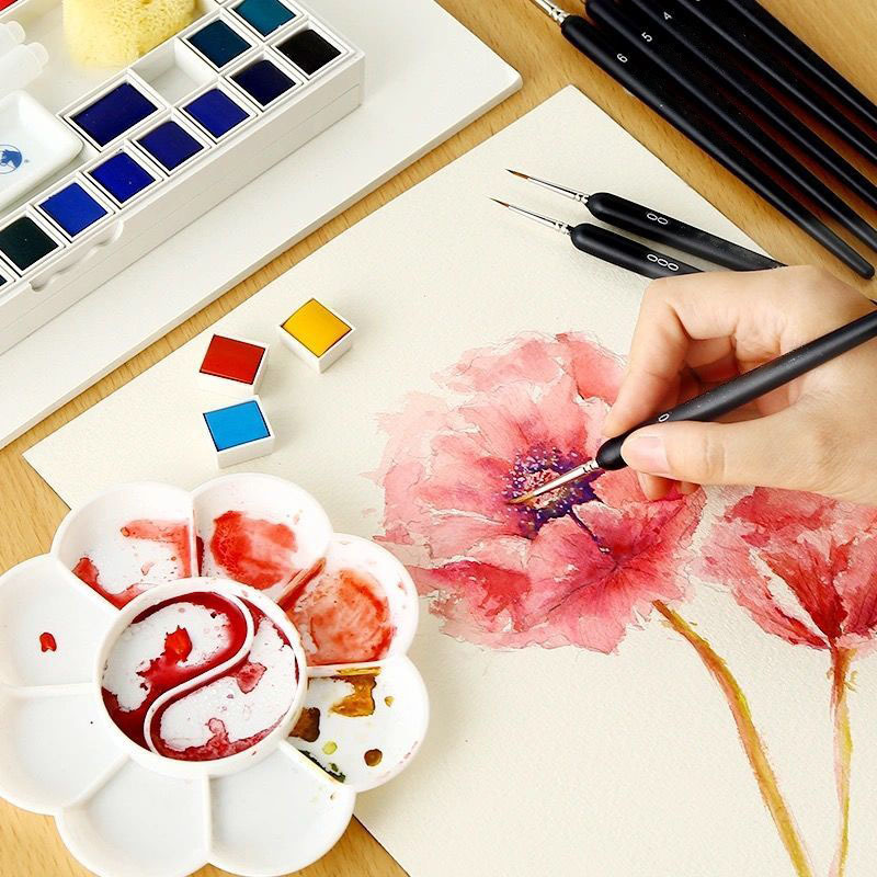 فرشاة خطية دقيقة للغاية من شعر - مراجعة Gouache Paint Set وسعره