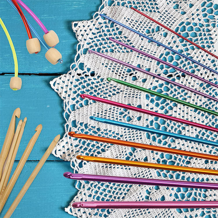 11 قطعة/الحزمة الحديد الملونة  - مراجعة Crochet Hook Set وسعره