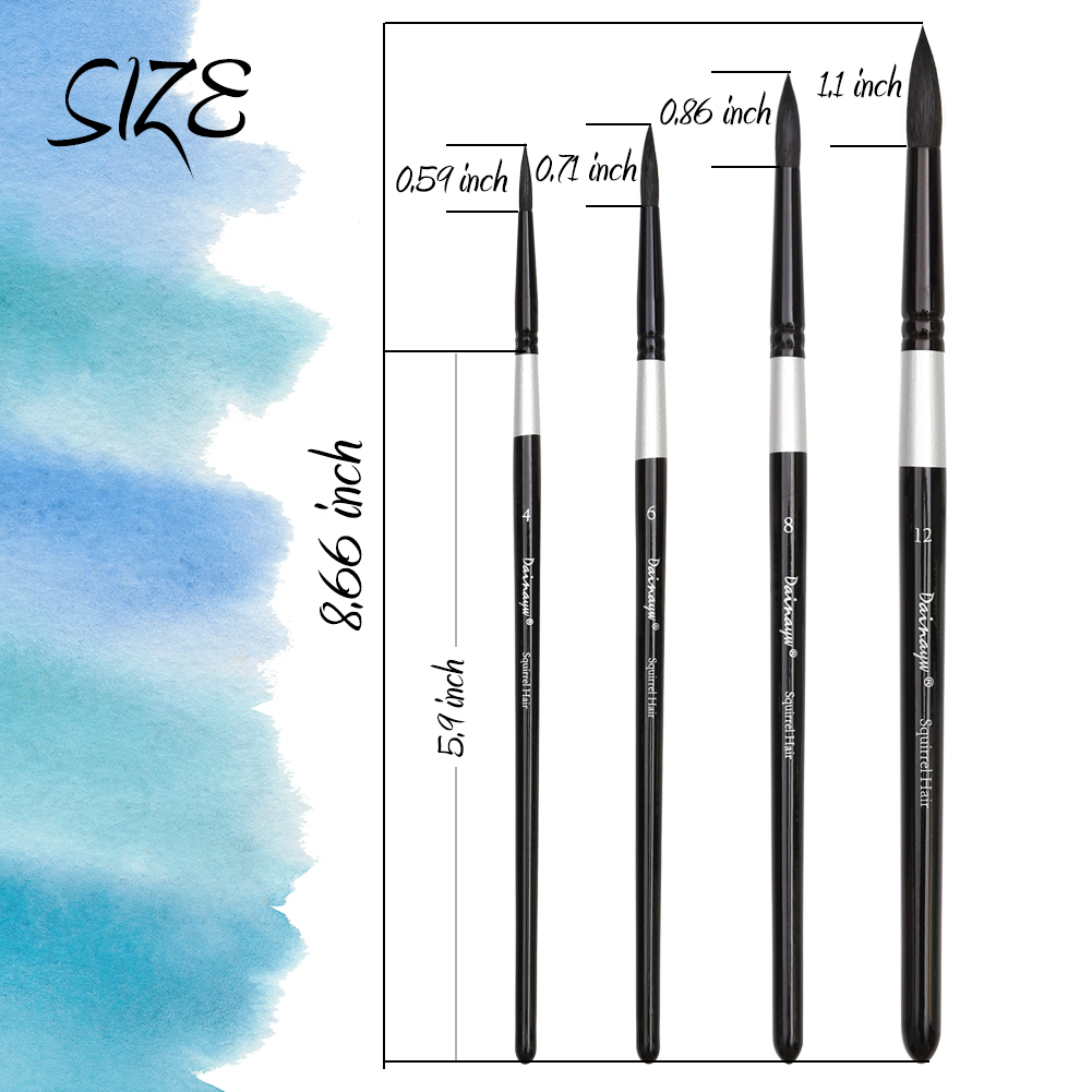 Dainayw 4 فرش السنجاب الشعر و  - مراجعة Gouache Paint Set وسعره