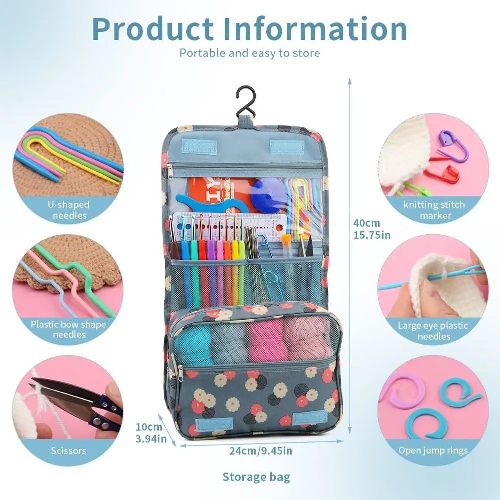 مجموعة إبر الكروشيه والحياكة ل - مراجعة Crochet Hook Set وسعره