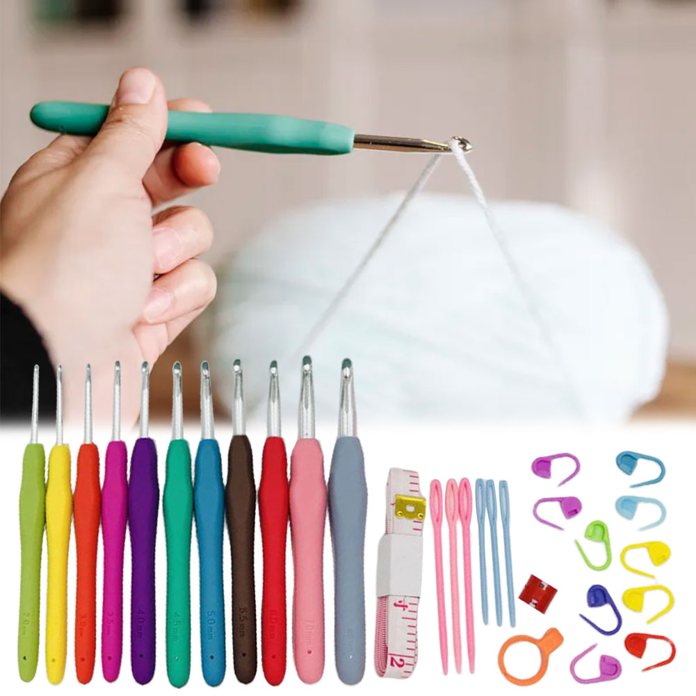 مجموعة إبر الكروشيه مع حافظة،  - مراجعة Crochet Hook Set وسعره