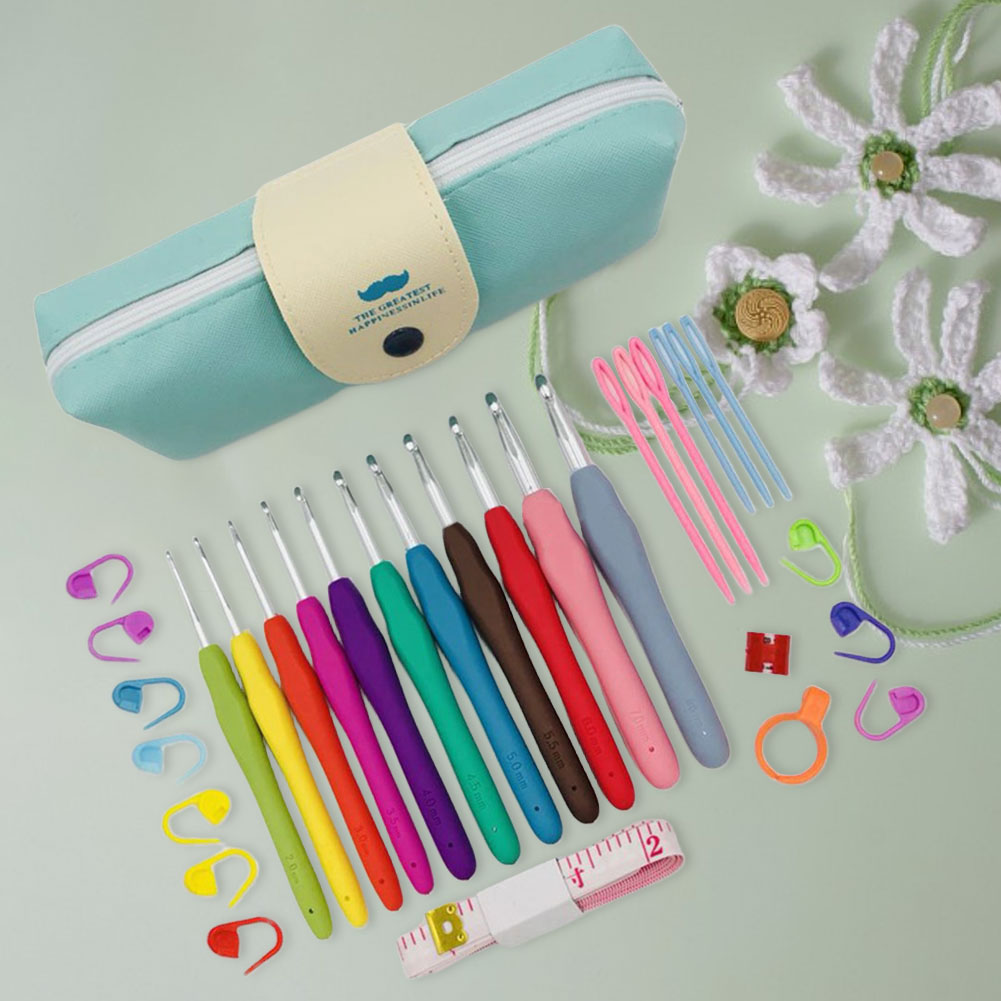 مجموعة إبر الكروشيه مع حافظة،  - مراجعة Crochet Hook Set وسعره