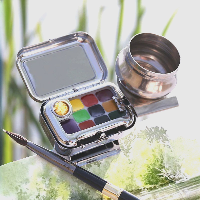 صندوق صبغة صغير بألوان مائية ص - مراجعة Gouache Paint Set وسعره