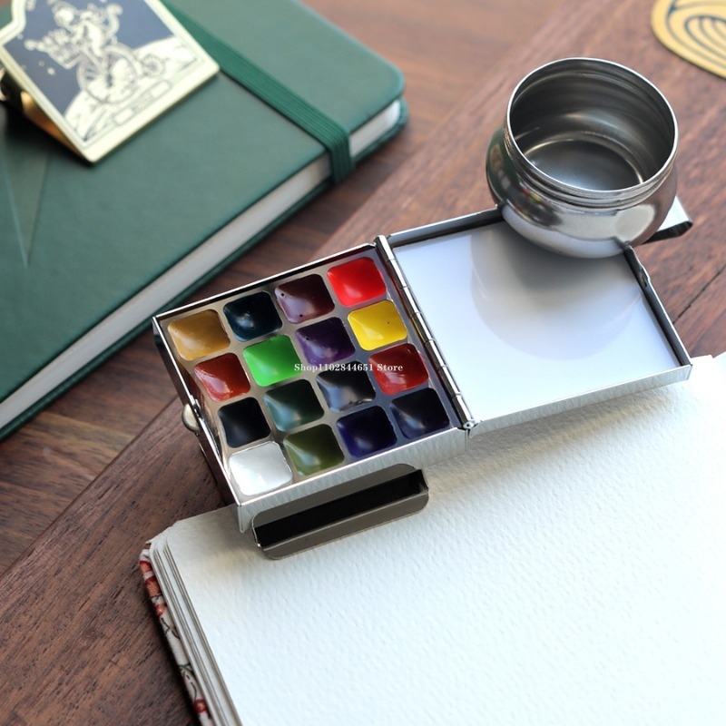 صندوق صبغة صغير بألوان مائية ص - مراجعة Gouache Paint Set وسعره