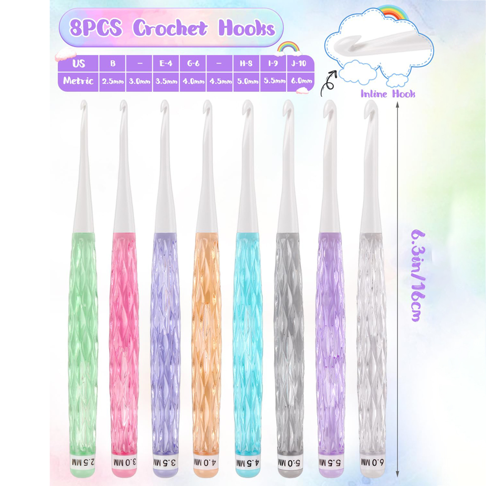 8 قطعة/المجموعة اللون إبرة كرو - مراجعة Crochet Hook Set وسعره